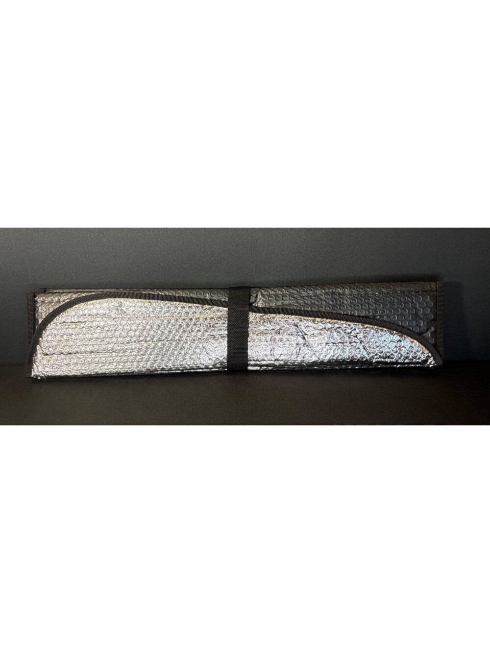 Reflective 2 Sided Foldable Car Windshield Sunshade Protector Black & Silver